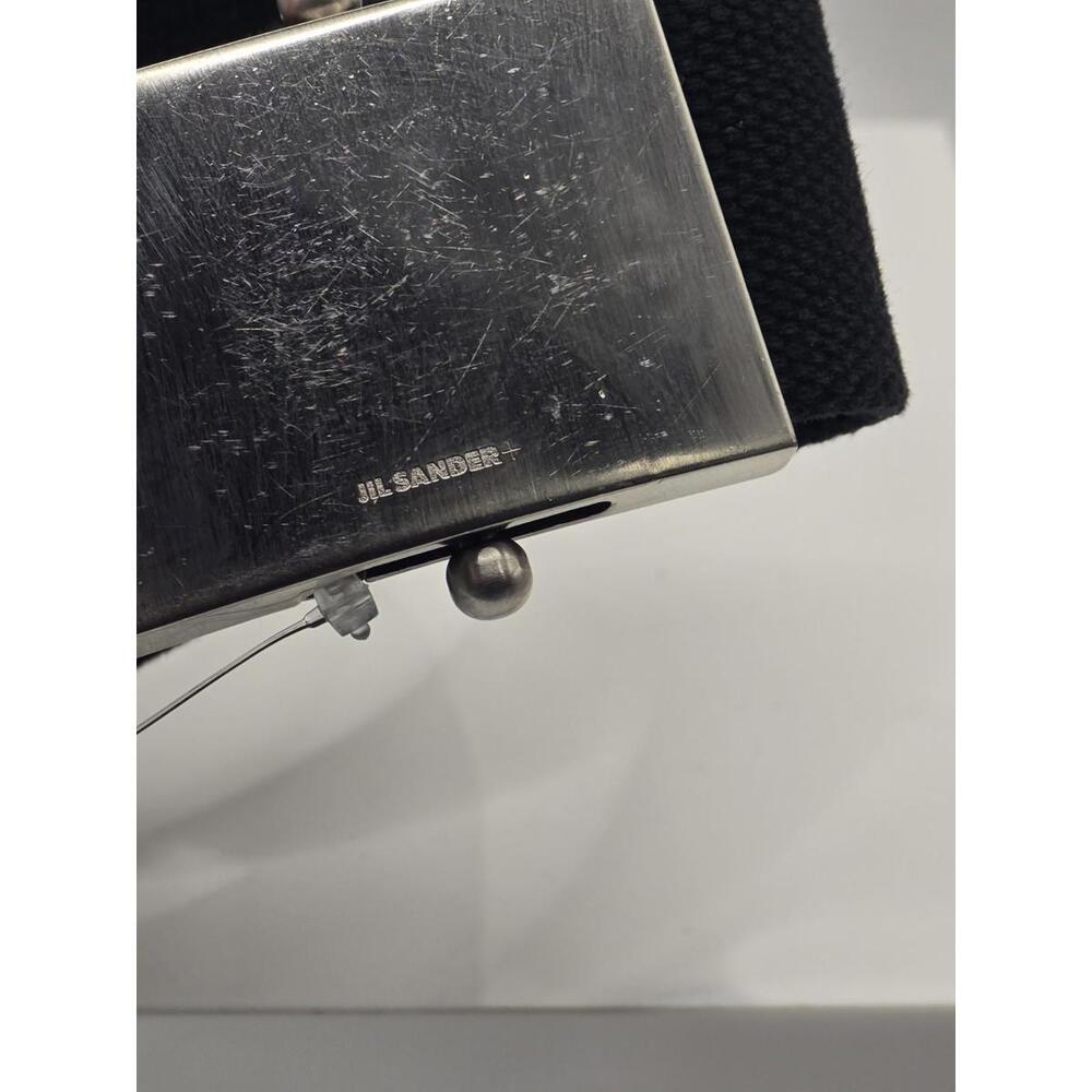 NWT JIL SANDER Mens Black Canvas Silver Buckle Adjustable Belt - Small Scratches - Picture 5 of 6